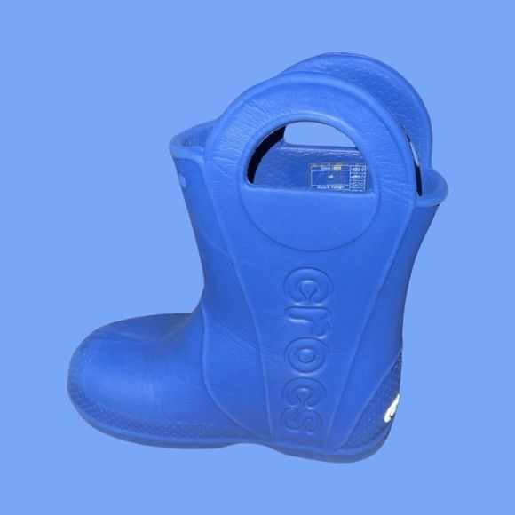 Crocs Handle It Rain Boot Blue Waterproof Rubber Boots Size C9 #2 - Picture 4 of 5